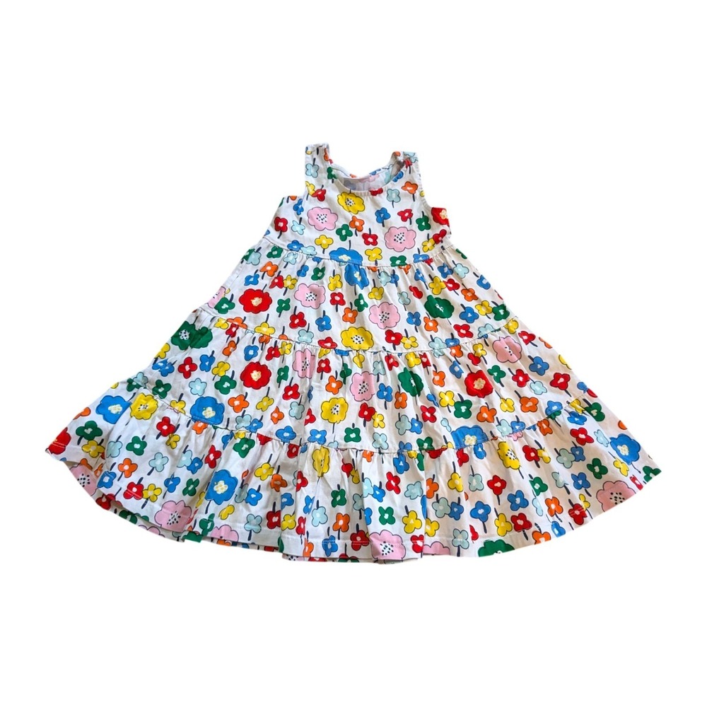 Hanna Andersson Sleeveless Retro Floral Tiered Dress Girls 110 US 5
